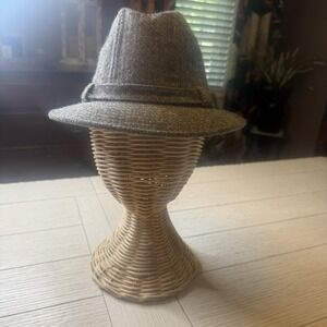 Stetson Vintage Wool Fedora Hat Size 6 7/8 Brown Tan Tweed